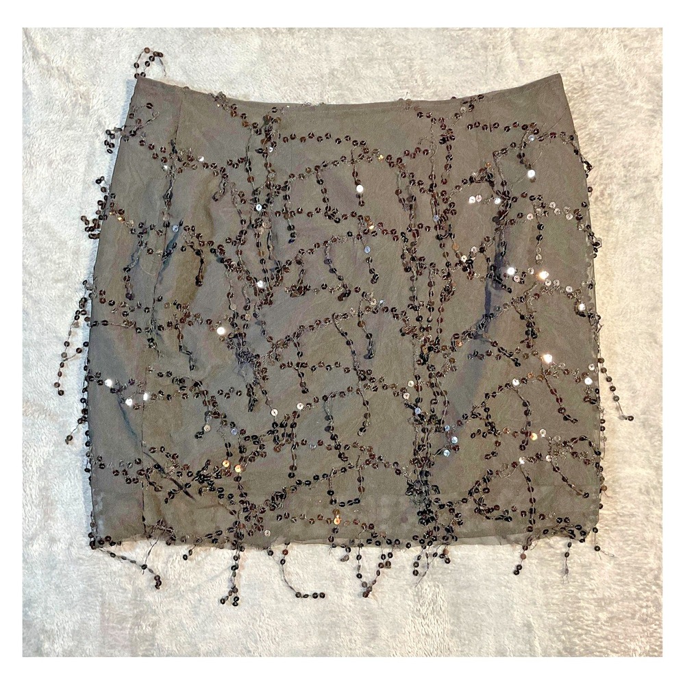 SHEIN Curve Black Sequin Skirt Size 3XL